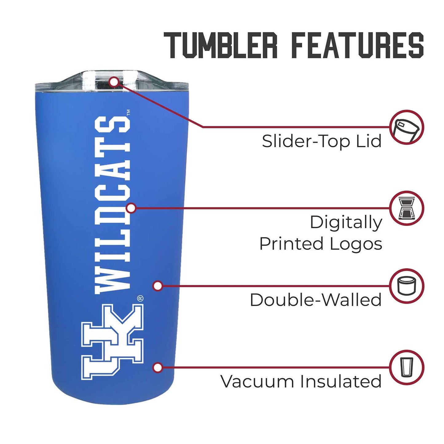 Kentucky Wildcats NCAA Stainless Steel Tumbler perfect for Gameday - Royal