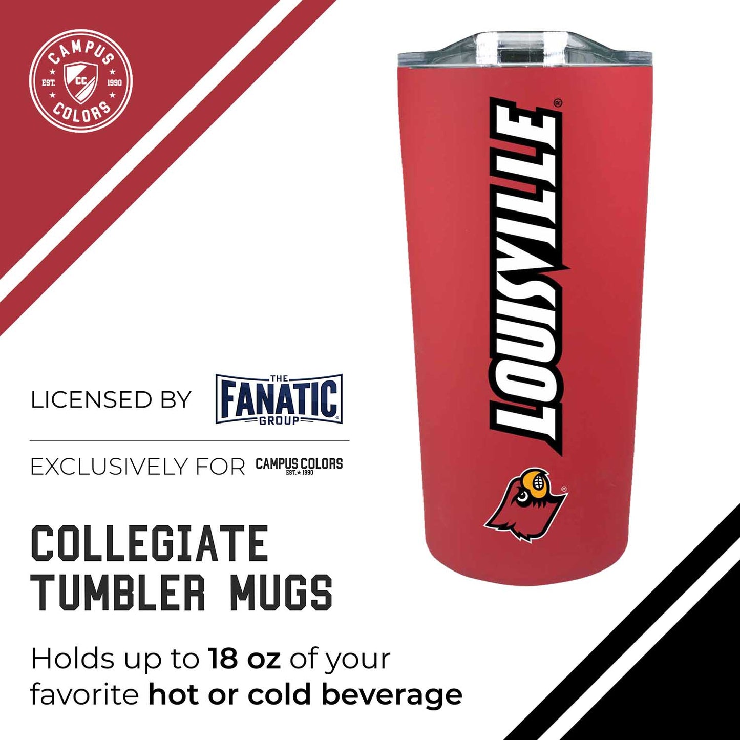 Louisville Cardinals NCAA Stainless Steel Tumbler perfect for Gameday - Red