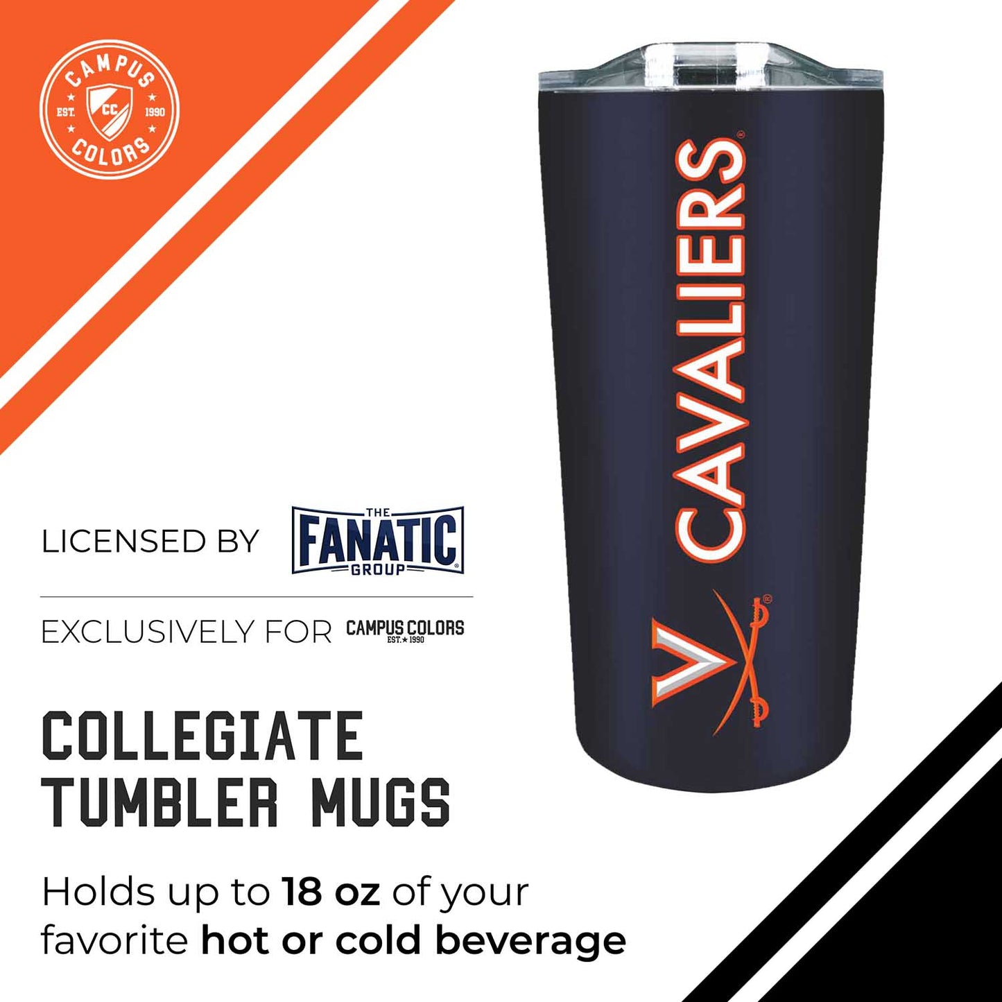 Virginia Cavaliers NCAA Stainless Steel Tumbler perfect for Gameday - Navy