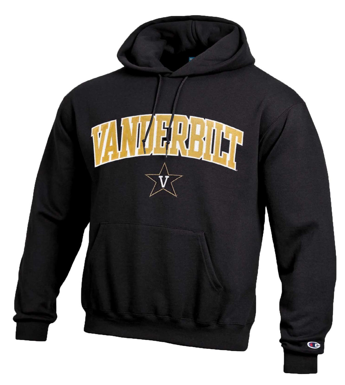 Vanderbilt Commodores Champion Adult Tackle Twill Hooded Sweatshirt - Black