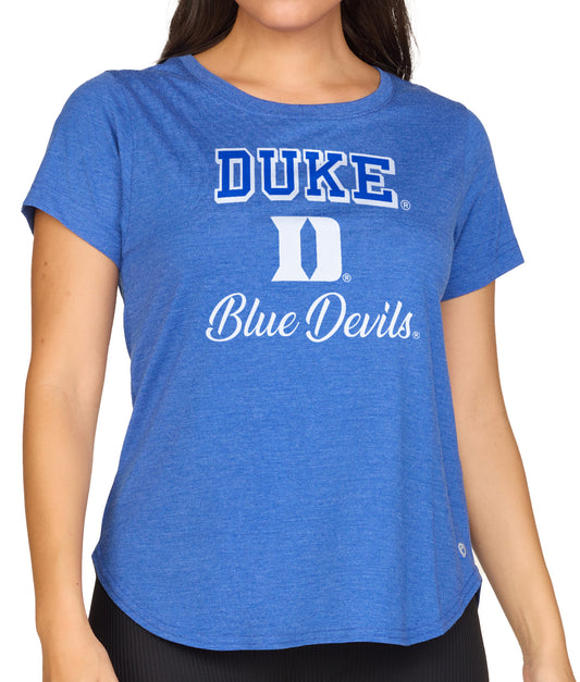 Duke Blue Devils NCAA Womens Tag-Less Ultra Soft Tailgate T-Shirt - Royal Heather