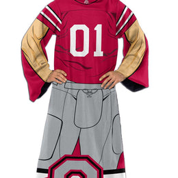 Ohio State Buckeyes NCAA Team Wearable Blanket with Sleeves - Red