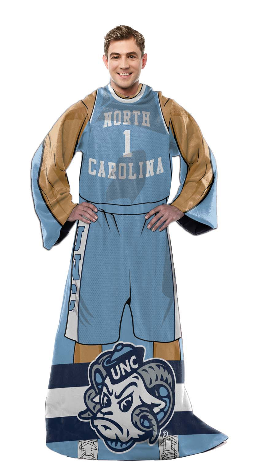 North Carolina Tar Heels NCAA Team Wearable Blanket with Sleeves - Carolina Blue