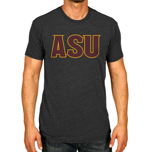 Arizona State Sun Devils Campus Colors NCAA Adult Cotton Blend Charcoal Tagless T-Shirt - Charcoal