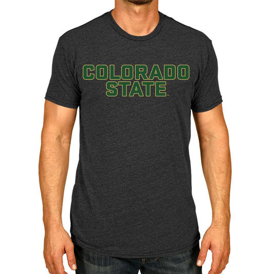 Colorado State Rams Campus Colors NCAA Adult Cotton Blend Charcoal Tagless T-Shirt - Charcoal
