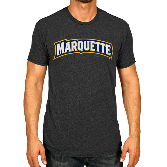 Marquette Golden Eagles Campus Colors NCAA Adult Cotton Blend Charcoal Tagless T-Shirt - Charcoal