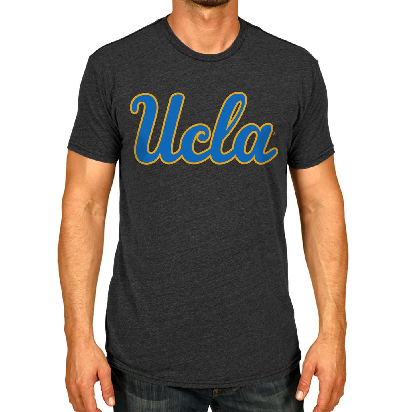 UCLA Bruins Campus Colors NCAA Adult Cotton Blend Charcoal Tagless T-Shirt - Charcoal
