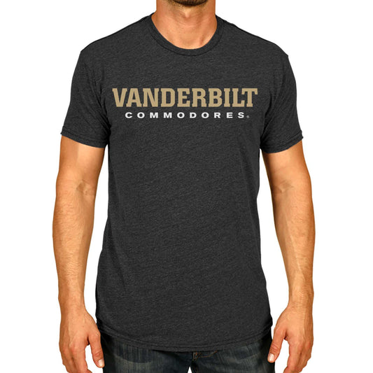 Vanderbilt Commodores Campus Colors NCAA Adult Cotton Blend Charcoal Tagless T-Shirt - Charcoal