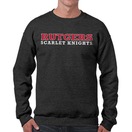 Rutgers Scarlet Knights NCAA Adult Charcoal Crewneck Fleece Sweatshirt - Charcoal