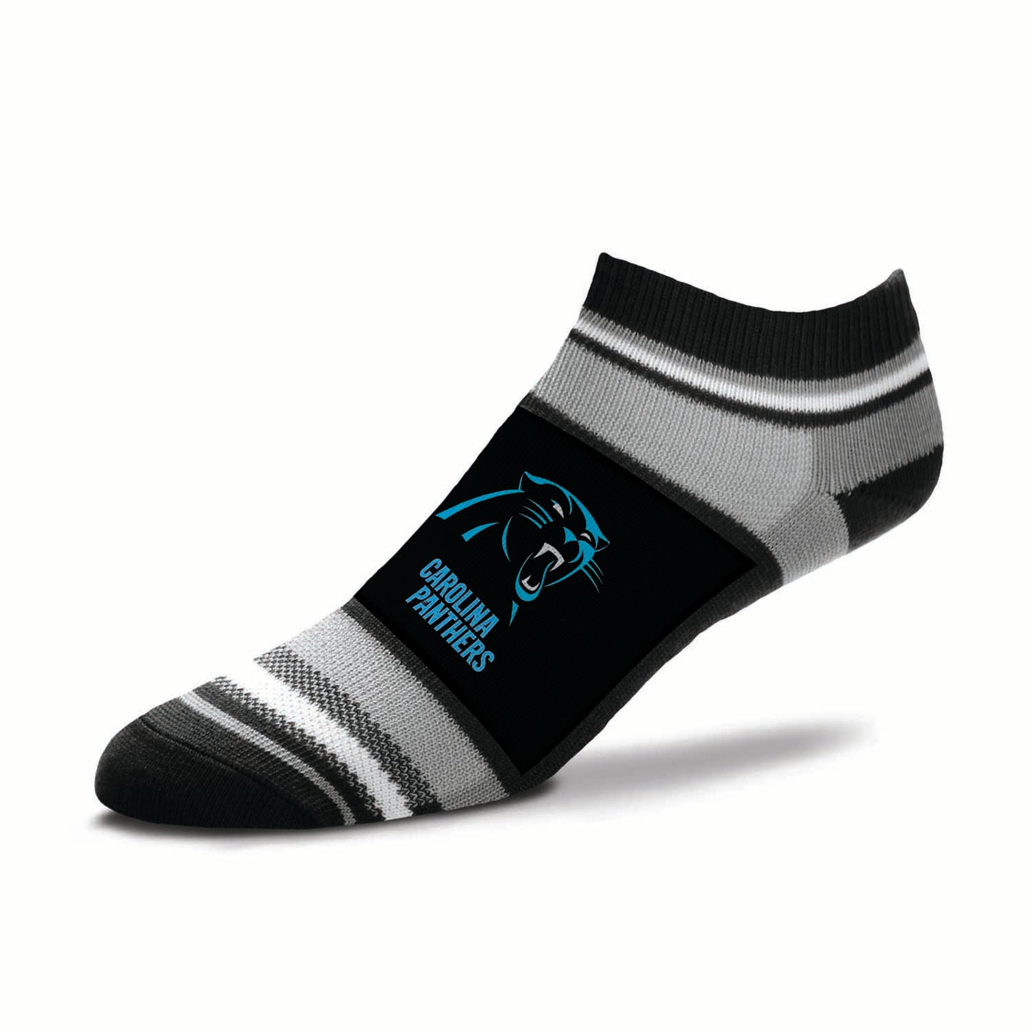 Carolina Panthers NFL Adult Marquis Addition No Show Socks - Black