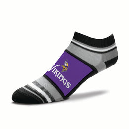 Minnesota Vikings NFL Adult Marquis Addition No Show Socks - Purple