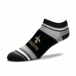 New Orleans Saints NFL Adult Marquis Addition No Show Socks - Black
