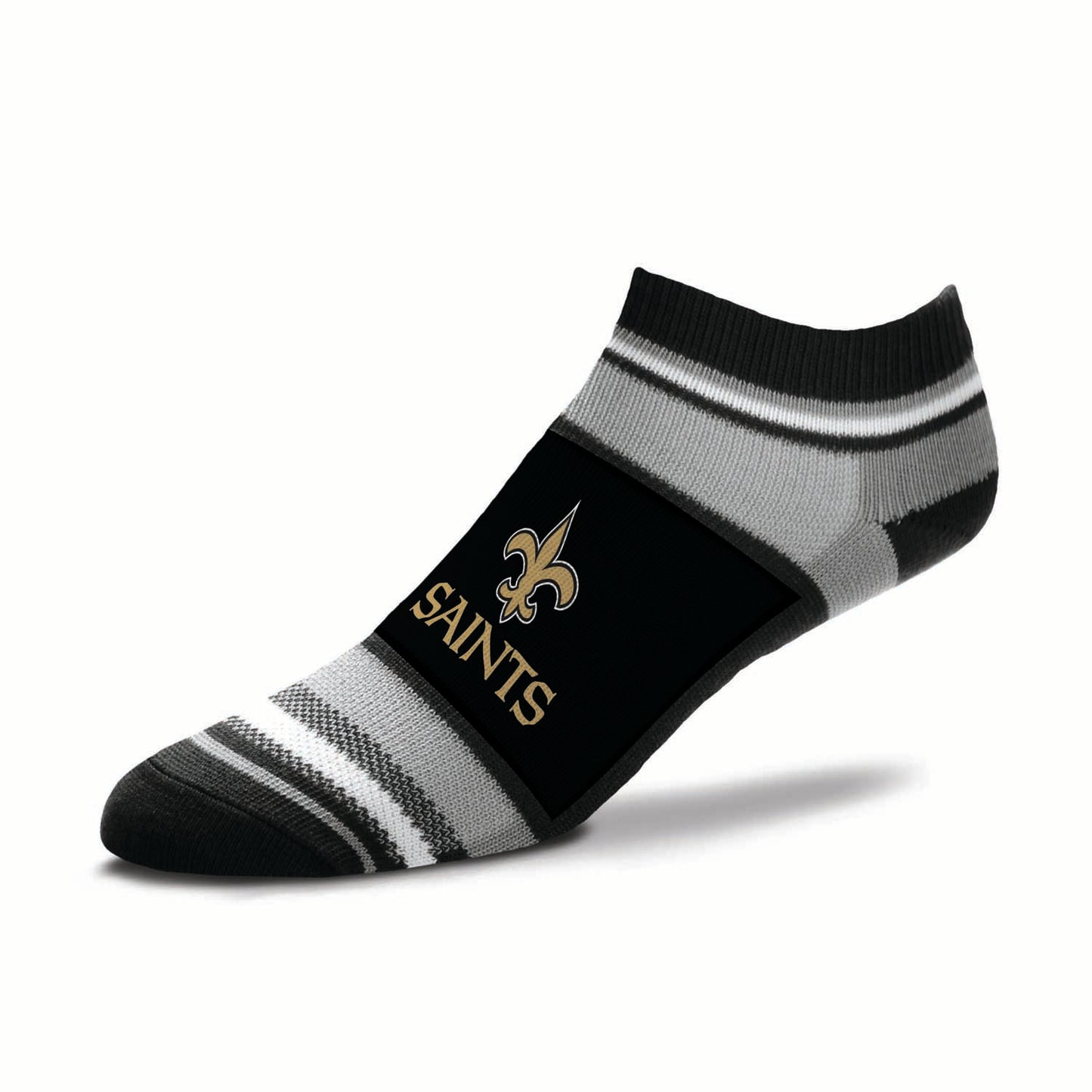 New Orleans Saints NFL Adult Marquis Addition No Show Socks - Black