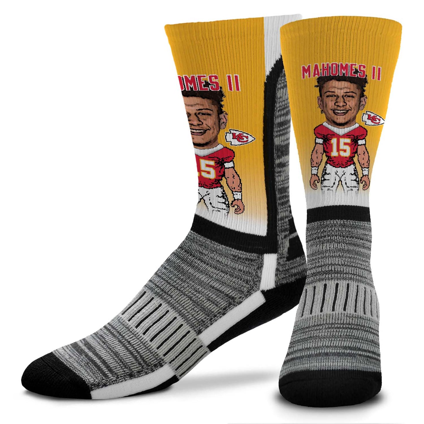 Kansas City Chiefs FBF NFL Adult V Curve MVP Player Crew Socks - Gold #15