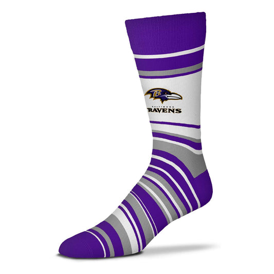 Baltimore Ravens NFL Adult Striped Dress Socks - Purple