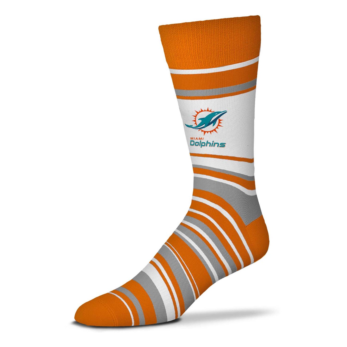 Miami Dolphins NFL Adult Striped Dress Socks - Orange