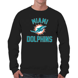 Miami Dolphins NFL Adult Gameday Football Crewneck Sweatshirt - Black