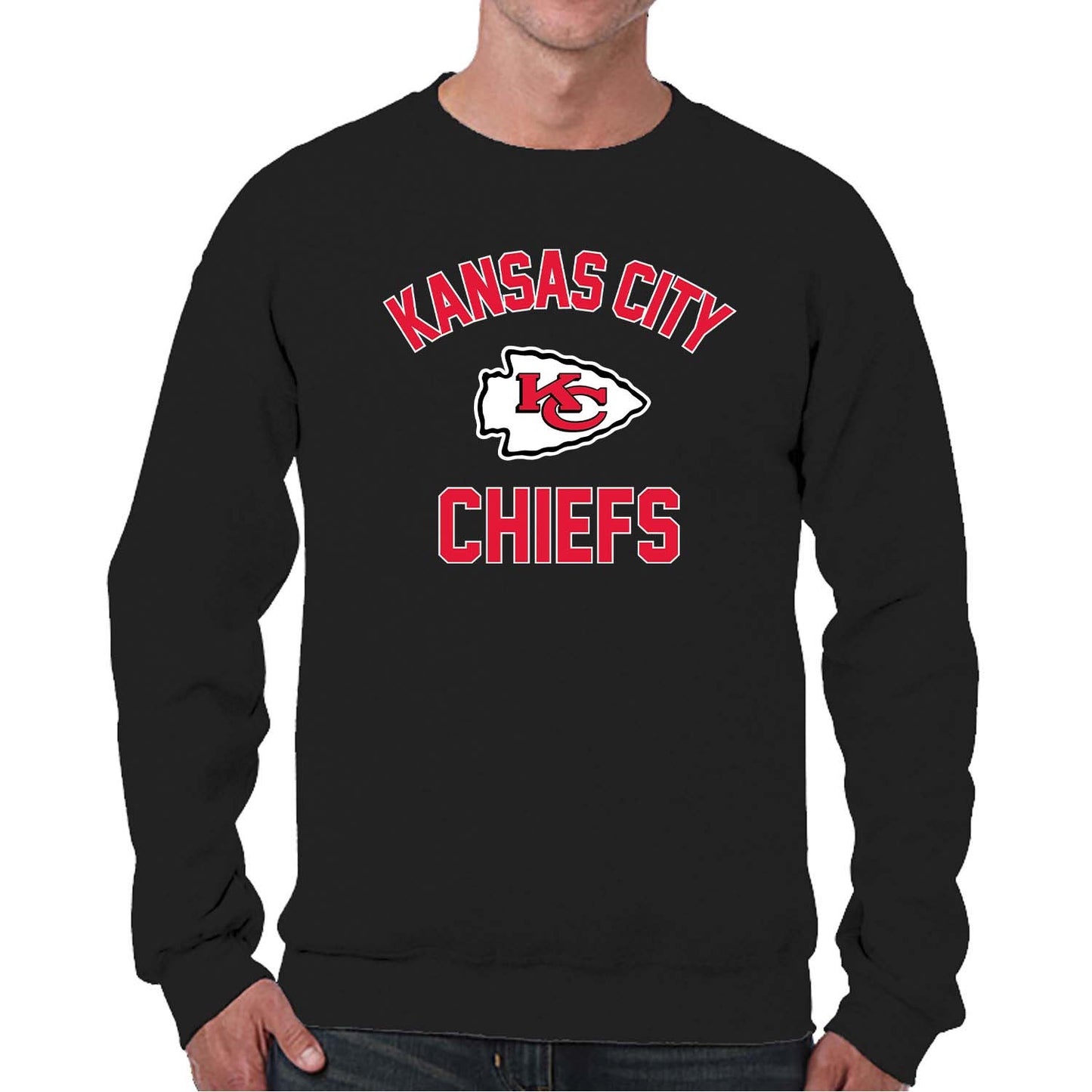 Kansas City Chiefs NFL Adult Gameday Football Crewneck Sweatshirt - Black