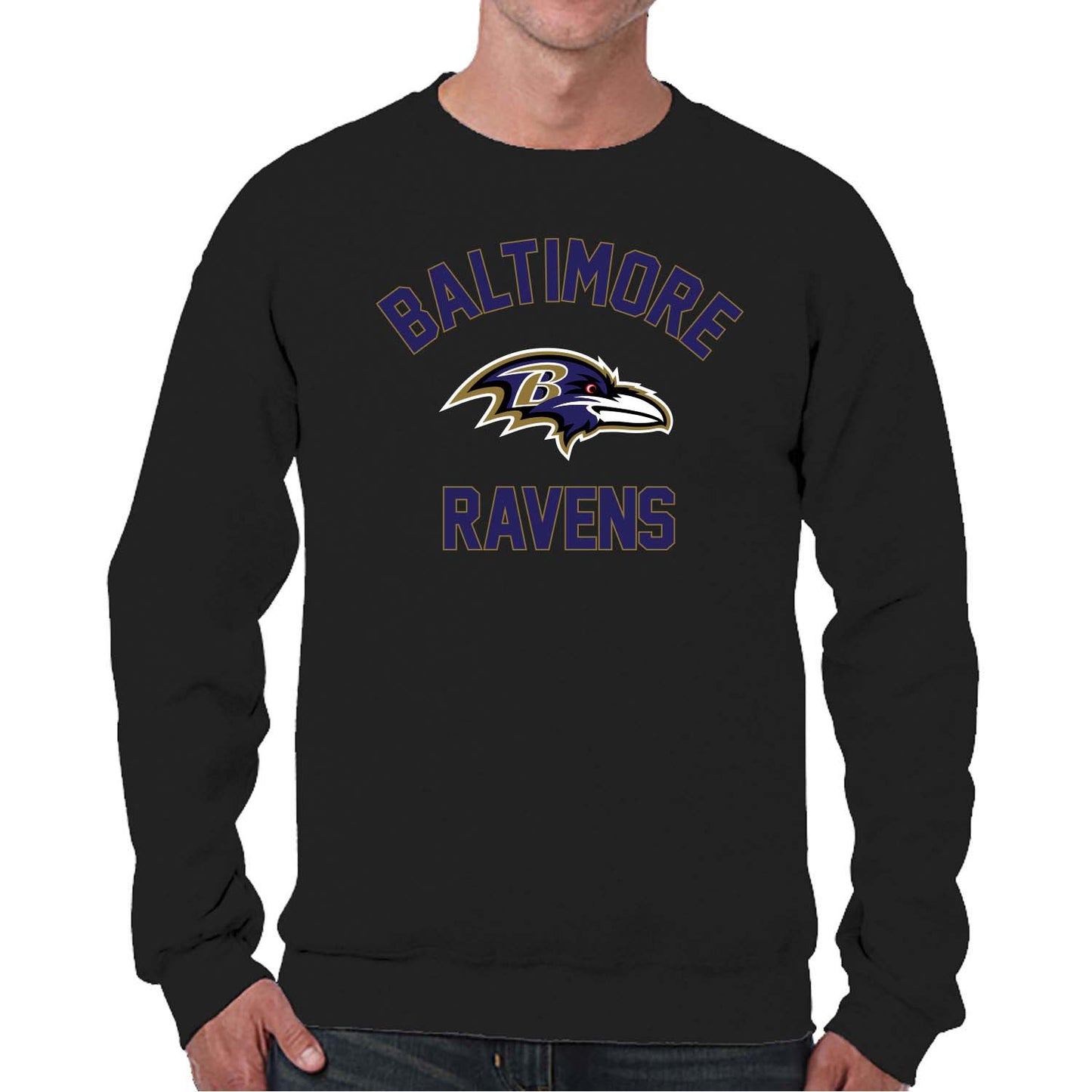Baltimore Ravens NFL Adult Gameday Football Crewneck Sweatshirt - Black