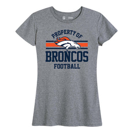 Denver Broncos NFL Womens Short Sleeve Property of Tshirt - Gray