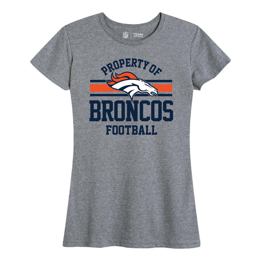 Denver Broncos NFL Womens Short Sleeve Property of Tshirt - Gray