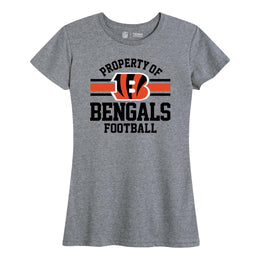 Cincinnati Bengals NFL Womens Short Sleeve Property of Tshirt - Gray