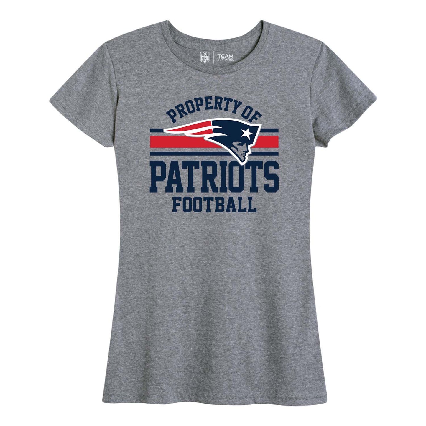 New England Patriots NFL Womens Short Sleeve Property of Tshirt - Gray