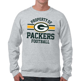 Green Bay Packers NFL Adult Property Of Crewneck Fleece Sweatshirt - Sport Gray