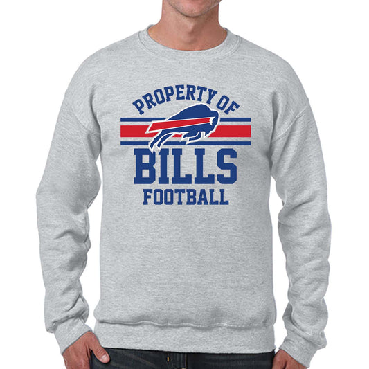 Buffalo Bills NFL Adult Property Of Crewneck Fleece Sweatshirt - Sport Gray