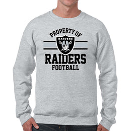 Las Vegas Raiders NFL Adult Property Of Crewneck Fleece Sweatshirt - Sport Gray