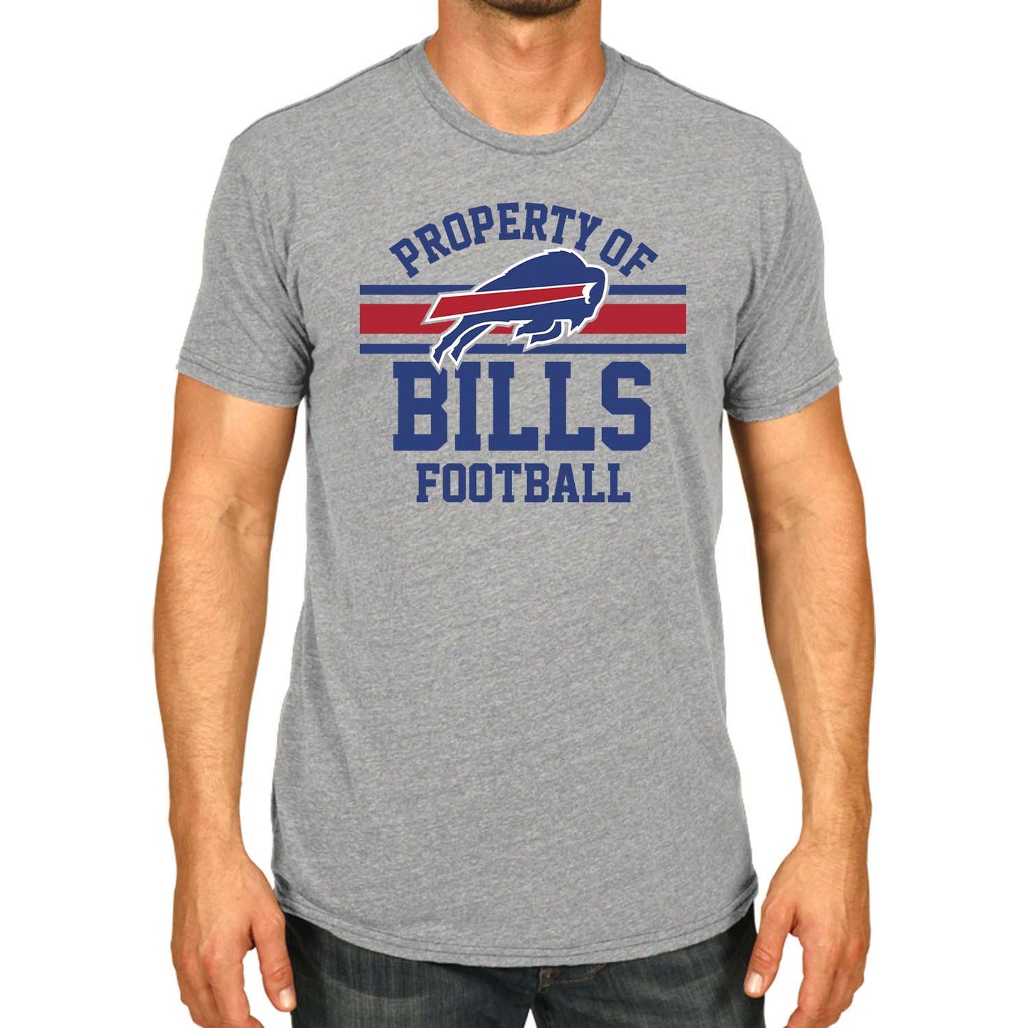 Buffalo Bills NFL Adult Property Of T-Shirt - Sport Gray