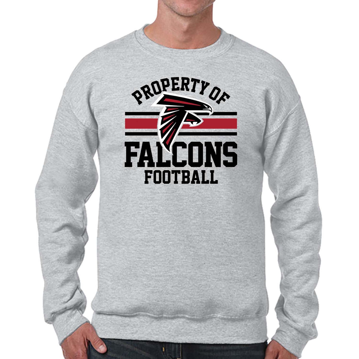 Atlanta Falcons NFL Adult Property Of Crewneck Fleece Sweatshirt - Sport Gray