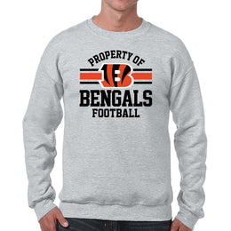 Cincinnati Bengals NFL Adult Property Of Crewneck Fleece Sweatshirt - Sport Gray
