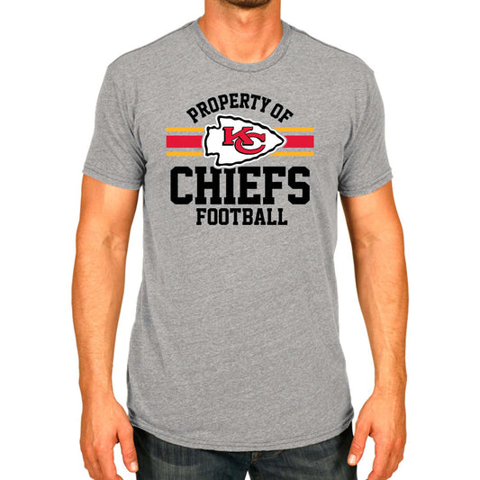Kansas City Chiefs NFL Adult Property Of T-Shirt - Sport Gray