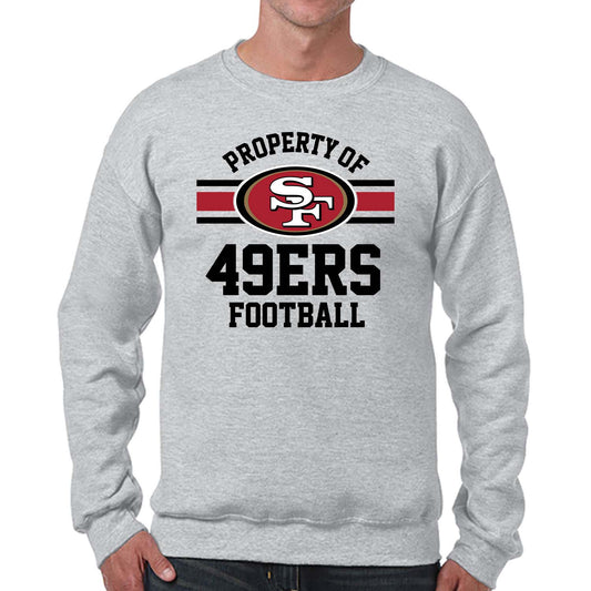 San Francisco 49ers NFL Adult Property Of Crewneck Fleece Sweatshirt - Sport Gray