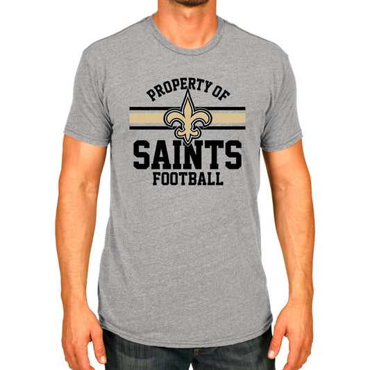 New Orleans Saints NFL Adult Property Of T-Shirt - Sport Gray