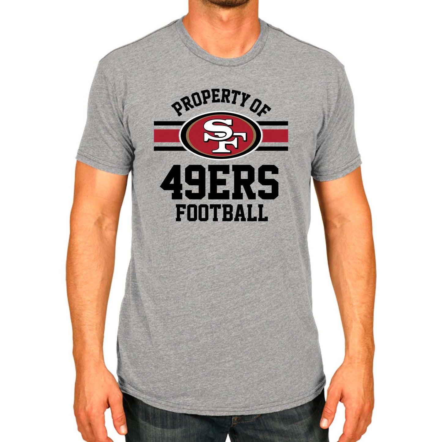 San Francisco 49ers NFL Adult Property Of T-Shirt - Sport Gray