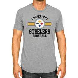 Pittsburgh Steelers NFL Adult Property Of T-Shirt - Sport Gray