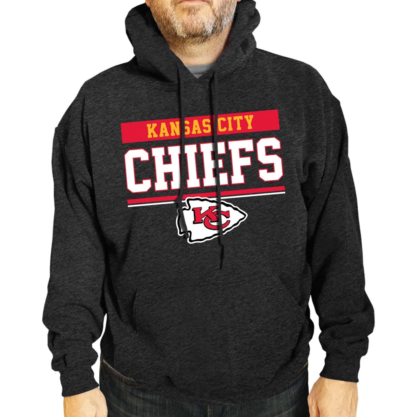 Kansas City Chiefs NFL Adult Gameday Charcoal Hooded Sweatshirt - Charcoal