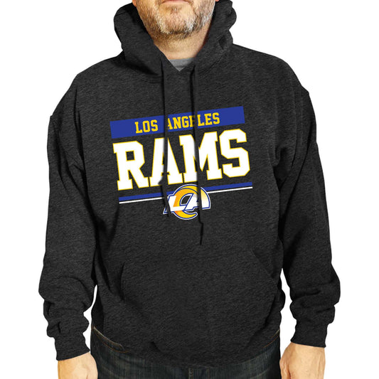 Los Angeles Rams NFL Adult Gameday Charcoal Hooded Sweatshirt - Charcoal
