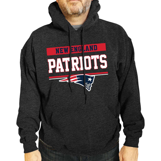 New England Patriots NFL Adult Gameday Charcoal Hooded Sweatshirt - Charcoal