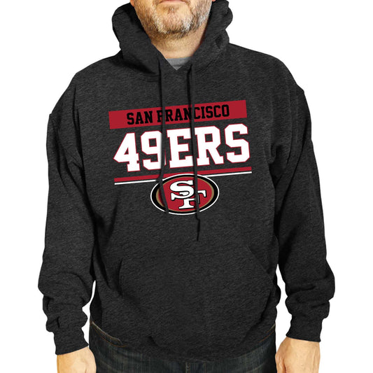 San Francisco 49ers NFL Adult Gameday Charcoal Hooded Sweatshirt - Charcoal