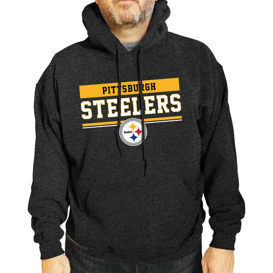 Pittsburgh Steelers NFL Adult Gameday Charcoal Hooded Sweatshirt - Charcoal