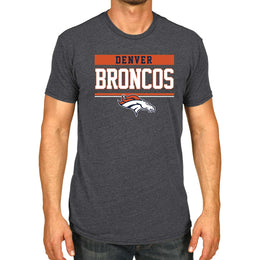 Denver Broncos NFL Adult Team Block Tagless T-Shirt - Charcoal