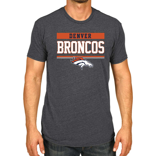 Denver Broncos NFL Adult Team Block Tagless T-Shirt - Charcoal