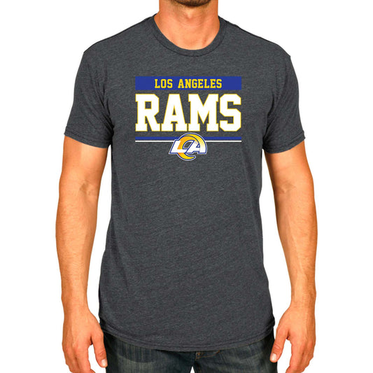 Los Angeles Rams NFL Adult Team Block Tagless T-Shirt - Charcoal