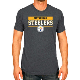 Pittsburgh Steelers NFL Adult Team Block Tagless T-Shirt - Charcoal