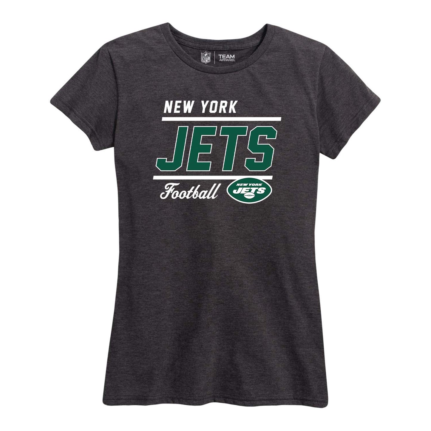 New York Jets NFL Womens Plus Size Relaxed Fit T-Shirt - Charcoal