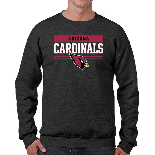 Arizona Cardinals NFL Adult Long Sleeve Team Block Charcoal Crewneck Sweatshirt - Charcoal