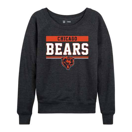 Chicago Bears NFL Womens Charcoal Crew Neck Football Apparel - Charcoal